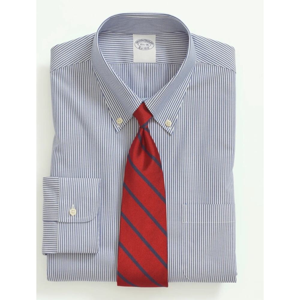 Brooks Brothers Original Polo Shirt Blue Stripe Sz 4XLT